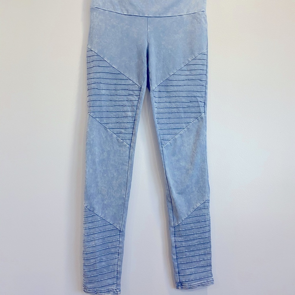 Entro Ribbed Blue/Indigo Moto Legging (Size Small)
